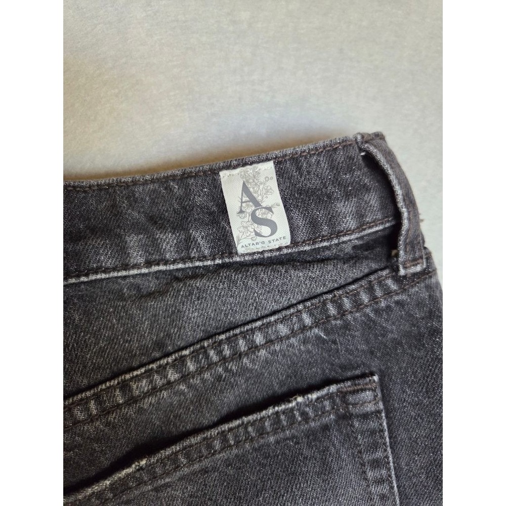Altar'd State Denim Skort Womens M Black Wrap Front Y2K Grunge Mini Skirt - Picture 6 of 11